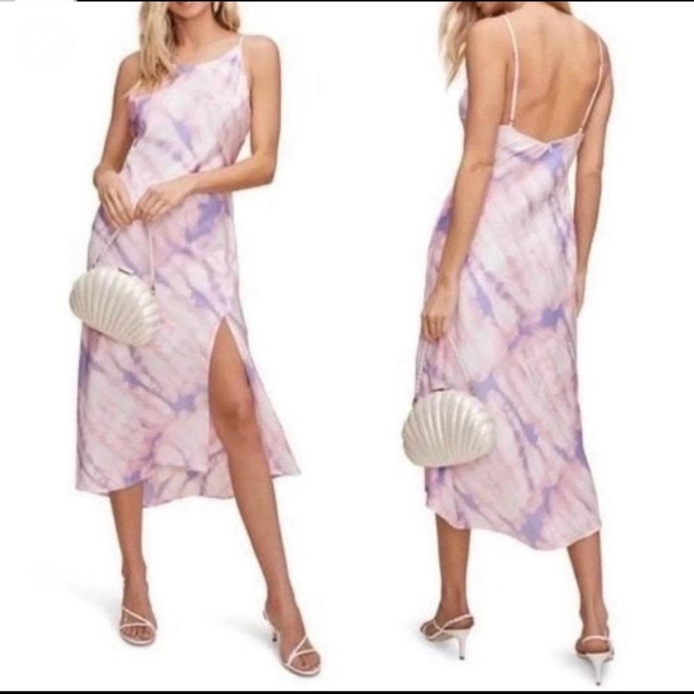ASTR The Label Purple-Pink Tie Dye Midi Dress